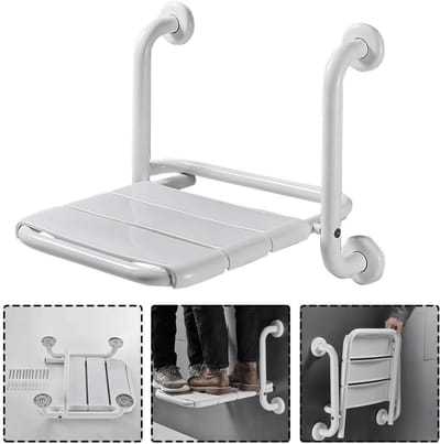 Douchekruk - Badzitting Wandmontage - Veilig Douchen - Opvouwbaar Ontwerp - 150kg Capaciteit - Wit