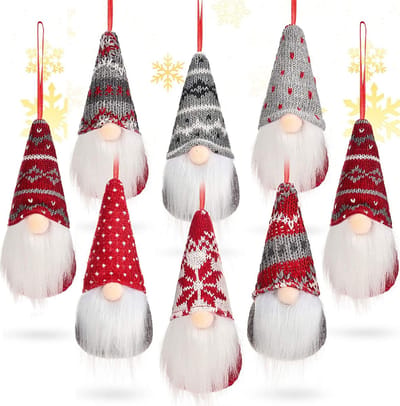 FLOOQ - Gnomes kerstboom 8 stuks - Kerstdecoratie voor binnen - Kerstboomversiering - Gnomes - Kabouters