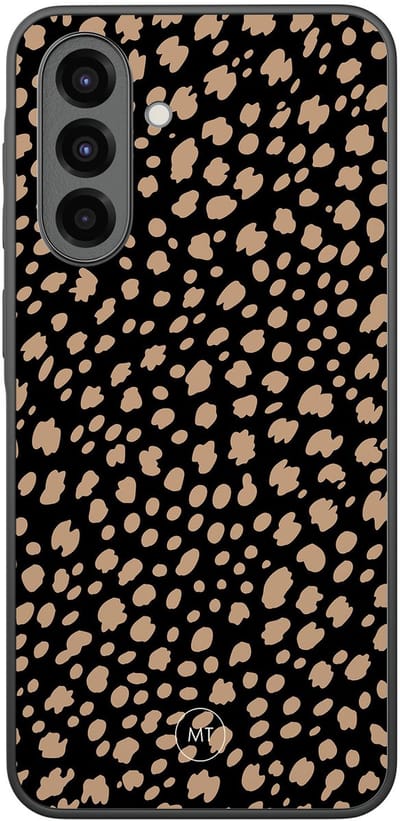 Hoesje geschikt voor Samsung Galaxy A36 - Savannah spots - TPU Hard Case Backcover - Zwart, Bruin - Mooie Telefoonhoesjes