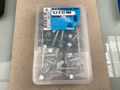 Deltafix montageschroef met ring epdm rubber verzinkt 6.3 x 32 mm din 7504k 25 st.