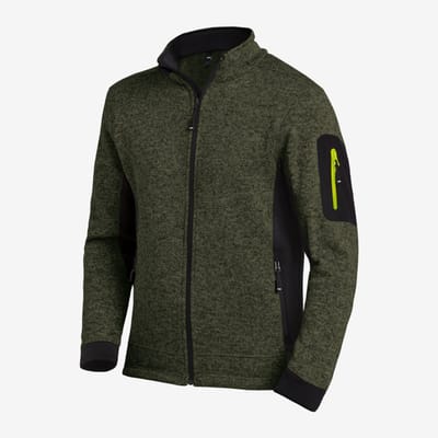 FHB CHRISTOPH Herenvest Tricotfleece 79595 - Olijf-Zwart - S