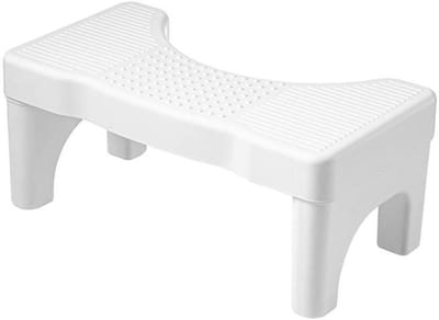 Toiletkruk Voetenbank - Hurkstoel Opstapje - Gezonde Stoelgang - Antislip Ontwerp - 40 x 21 x 17 cm - Wit