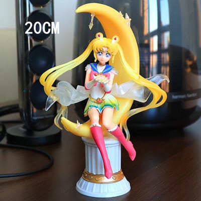 Figurines d'Anime Intemporelles Guerrière Féminine Lapin de Lune Poupée Charme Ange Marin Lapin Kawaii Modèle PVC Décoration de Gâteau Cadeau Pour Filles