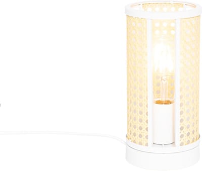 QAZQA akira - Retro Tafellamp - 1 lichts - H 250 mm - Wit - Woonkamer | Slaapkamer | Keuken