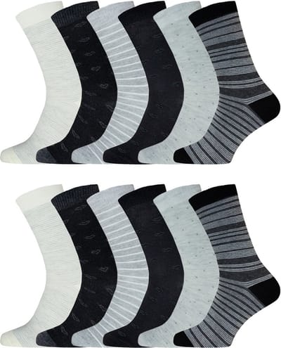 Dagelijkse sokken | Diverse motieven | Katoen | Merk: Gianvaglia | Maat: 35-38/ 39-42 | Dames | 12 Paar