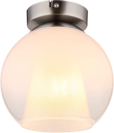 Globo - plafonniere - BARRY - staal - glas - Ø 18cm - E27 - 15749ND
