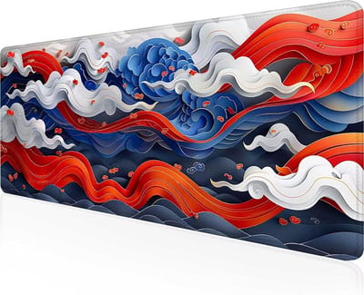 XXL Muismat - Bureau Onderlegger - Gaming en Kantoor - HD Print - 140x60cm - Rood Abstract