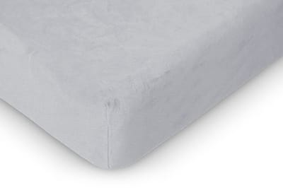 LINNICK Badstof Velours Topper Hoeslaken - Hoeslaken 80/90x200 - 1 Persoons Topper Hoeslakens - light grey