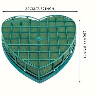 1 stuk Hartvormig Bloemschuimblok met Zuignap, Polyresin Bloemenklei voor Bruiloftsauto Decoratie, Perzik Hart Modderkooi S