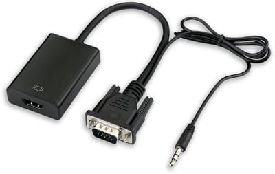 *** VGA naar HDMI Adapter Converter - Universeel met 3.5mm Jack AUX - Verbeter uw Beeldkwaliteit - van Heble® ***