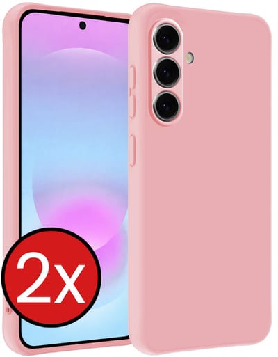 Hoesje - 2 Stuks - Geschikt voor Samsung Galaxy A37 - Sterk & Shockproof - Telefoonhoes - Back Cover - Case Siliconen - Telefoon Hoes - Lichtroze