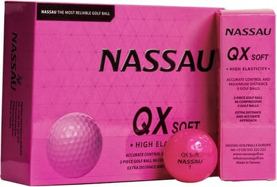 Nassau QX Soft - Golfballen - 12 stuks - Pink