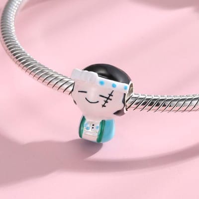 925 Zilver Japanse Cultuur Samurai Traditioneel Kostuum Bedels Kralen Voor DIY Vrouwen Armband Maken Originele Sieraden white