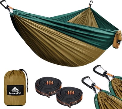 Ultralichte campinghangmat voor reizen - Draagkracht 300 kg - Inclusief karabijnhaken en nylon snaren