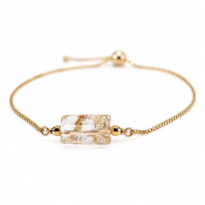 Engravia by Derya – Chakra Armband Dames – Citrine Quartz Kristal – Verstelbare Goldplated Armband – Minimalistisch & Elegant – Cadeau voor Vrouw, Zus of Vriendin
