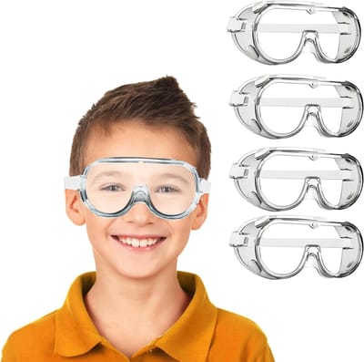 Kinder Veiligheidsbril - Beschermende Bril - Veilig Werken - Anti-Condens Coating - 4 Stuks - Transparant