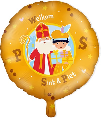 BTH - Ballonnen - Welkom Sint & Piet - Folieballon - Sinterklaas - Sinterklaas Decoratie - Folie Ballon - Sint - 1 Stuk