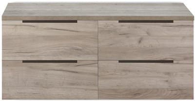 Seville Badmeubelset 120 cm - 4 Laden - Wastafelblad Craft Oak Edge Greep
