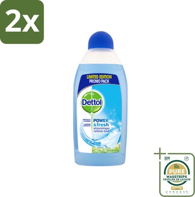 Dettol Power & Fresh Allesreiniger Katoenfris 500 ml - Voordeelverpakking - 2 stuks - Vet - Vuil