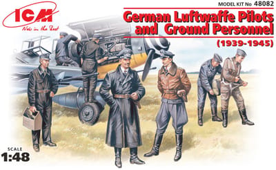 ICM Modelbouwpakket Militaire voertuigen - 48082 German Luftwaffe Pilots and Ground Personnel (1939-1945) Plastic - 1:48 - Modelbouw