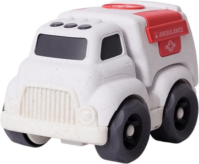 Speelgoedtopdeals - BIOplastic Ambulance - Cartoonversie - 18 cm - Duurzaam speelgoed