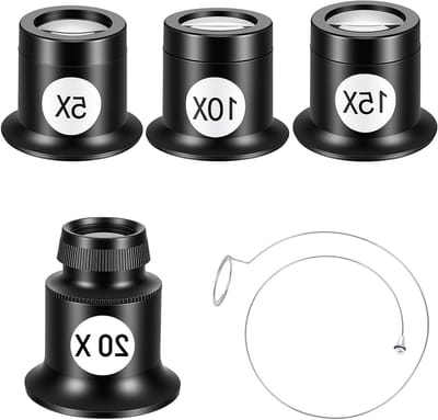 Verstelbare Vergrootglas Loupe voor Horlogemakers en Juweliers - 5X/10X/15X/20X - Ideaal voor Edelstenen, Klokken en Hobbyprojecten