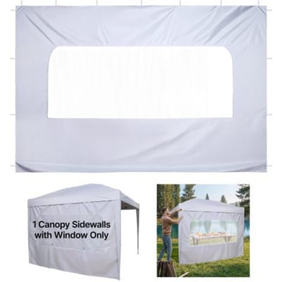 VEVOR 1x Zijpaneel voor Paviljoen, Zijpaneel voor Een Opvouwbaar Paviljoen van 3 X 3 M, Waterdichte Zijbekleding met Zonwerende Pu-Coating, Inclusief Ritssluiting en Raam voor Buitenevenementen en Marktkramen, Wit