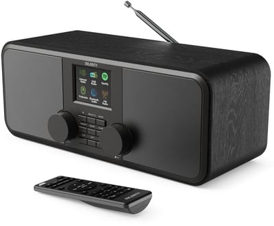 Majority Rostock - Internetradio - DAB+/FM - Bluetooth - Dubbele Wekker - Podcastspeler - Zwart