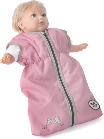 Poppenslaapzak (roze/taupe/beer)