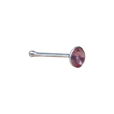 Aramat Jewels | Neuspiercing | Neuspiercing met Kristal Steentje 2mm | Licht Roze | |2mm | Zilver | Volwassenen | Verkleurd niet