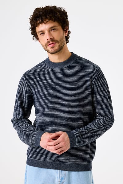Micro-gestreept horizontaal shirt met gemêleerde textuur Garcia