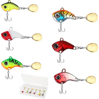 Dailygoods- Kunstaas Set 6 Stuks - Jig Spinner - Spinnerbait Loodkopspinner - Vishaak voor Baars/Snoek - Robuust Roestvrij Staal - Duurzaam en Corrosiebestendig