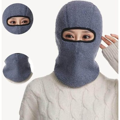 Couverture complète du visage, chapeau tricoté, bouclier facial, coupe-vent, couleur unie, casquette de protection, cagoule de cyclisme One size