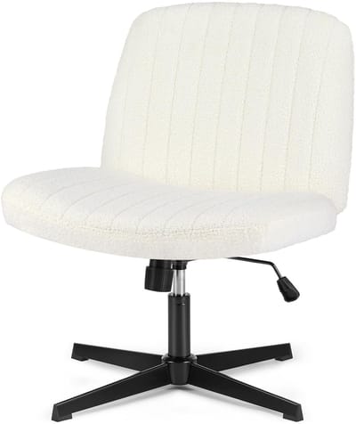 Bureaustoel Verstelbaar 40–50 cm – Kruisvoet Stoel Zonder Wielen en Armleuningen – Fluwelen Ergonomische Vrijetijdsstoel met Schuimvulling – 136 kg Draagvermogen