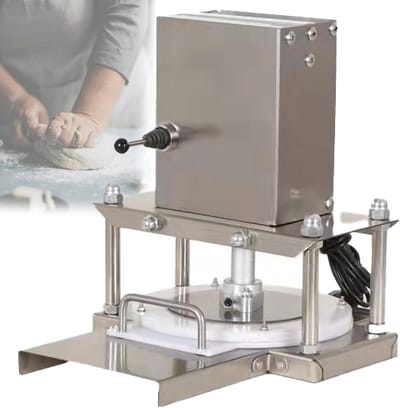 Elektrische Pizzadeegpers - Deegroller Pastry Press - Broodjes Maken - Krachtige Motor - 22 cm Diameter - Zilver