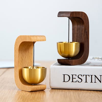 2-delige deurbel, entreebel, magneet, hout, messing, entreebel, muurbevestiging, dubbelzijdige tape, eenvoudig te installeren, geschikt voor woningen en winkels.