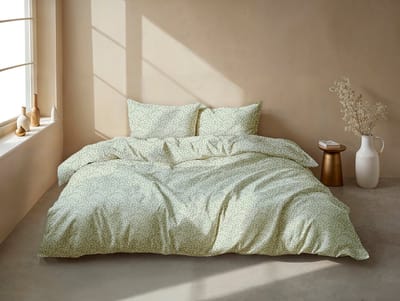 Zohome Dekbedovertrek Eliana - Green - Bladeren - Dekbedovertrek 200x200/220 cm - 100% Microvezel - Tweepersoons