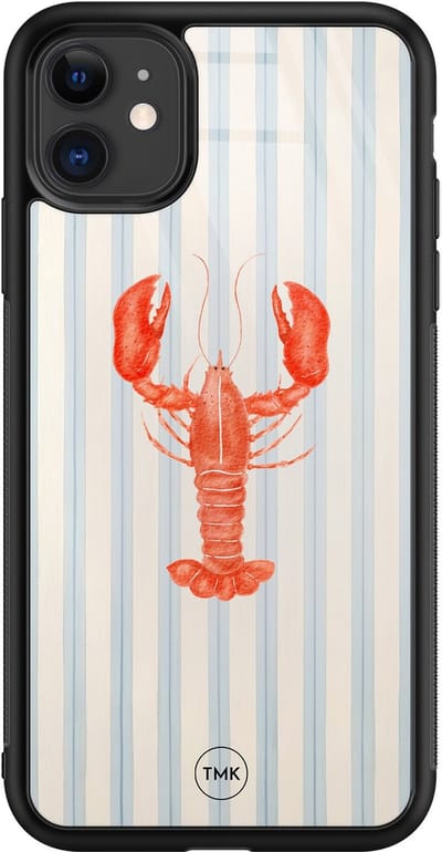 Hoesje geschikt voor Apple iPhone 11 - Kreeft - Multi - TPU luxe case (glossy toplaag) - Print - Hardcase backcover zwart