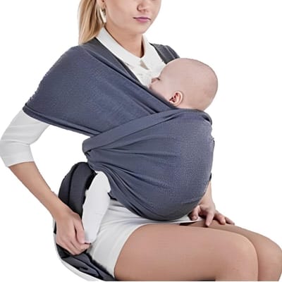 Baby Draagdoek - Draagzak Baby - Baby Dichtbij - Ademend Katoen - Tot 16 kg - Donkergrijs