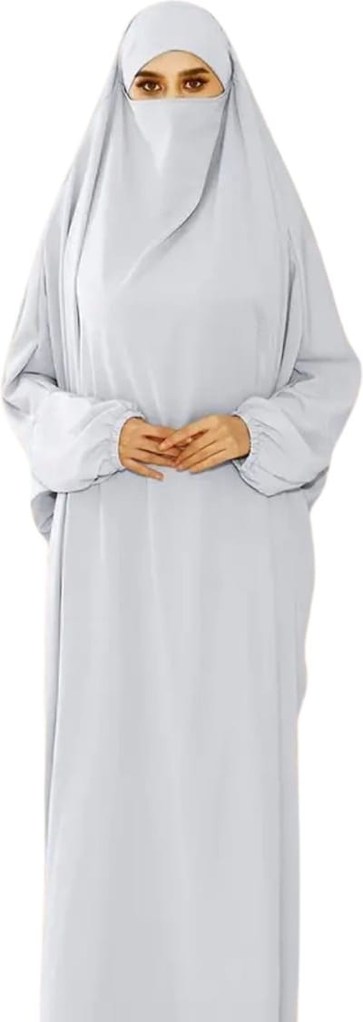 Bovista Islamitische Kleding - Djellaba Dames - Moslim Kleding - Arabisch Dames Kaftan - Alhamdulillah - Grijs