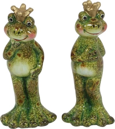 Countryfield Kikker met kroon staand Set van 2 H12cm