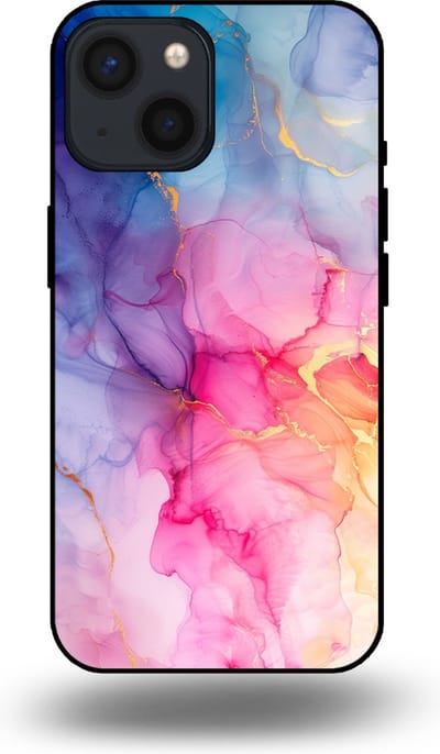 Smartphonica Telefoonhoesje geschikt voor iPhone 13 Mini met marmer opdruk - TPU backcover case marble design - Regenboog geschikt voor iPhone 13 Mini