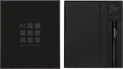 SnelShoppen - Creatieve Notitie Kit - Groot Gelinieerd Notitieboek 12,7x21 cm met Rollerballpen - Harde Kaft - Ideaal voor Kunstenaars, Studenten en N