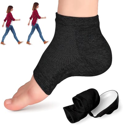 Onzichtbare Hakverhoging 3.5 cm - Hielbeschermer & Inlegzool - Ademende Siliconen Sokken voor Dames en Heren - Schokabsorberend - Zwart