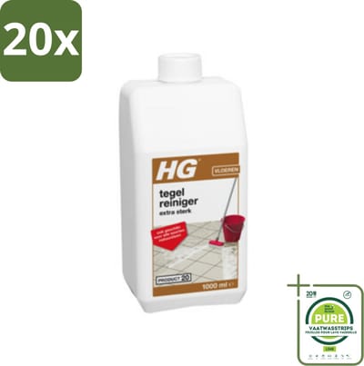 20 x HG Tegelreiniger Extra Sterk 1 liter - Grootverpakking - Tegelreiniger - Natuursteen Reiniger - Vloerreiniger - Hardnekkige Vervuiling - Kalkverwijderaar