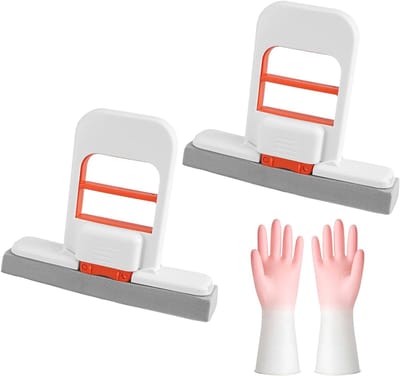 Mini Vouwbare Tafel Mop Set - Ideaal voor Keuken, Badkamer en Glazen Oppervlakken, Dubbel Gebruik voor Droog en Nat, Inclusief Handschoenen
