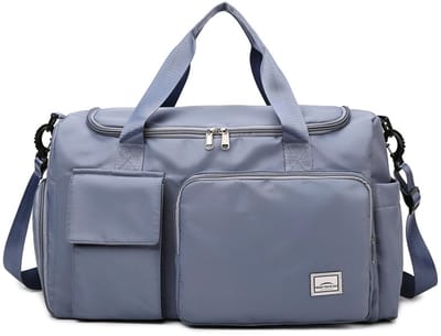 Opvouwbare Sport- en Reistas – 35-50L Capaciteit, Waterdicht Oxford, Lichtgewicht, Met Schoenenvak & Nat/Droogvak, Draagbaar als Hand-, Schouder- of Reistas – Blauw