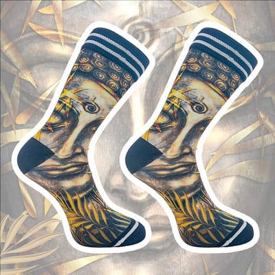 Sock My Feet Buddha - Grappige sokken heren - Maat 39-42 - Buddha sokken - Funny Socks - Vrolijke sokken - Leuke sokken - Gekke sokken - Grappige cadeaus