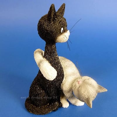 Katten beeldje - Dub 52 --Dubout cats collectie - La Charmeuse - de charmeur - Hoogte 13 cm