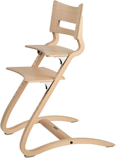 Hoge kinderstoel grijs Whitewash - Verstelbaar en Ergonomisch Houten Stoeeltje